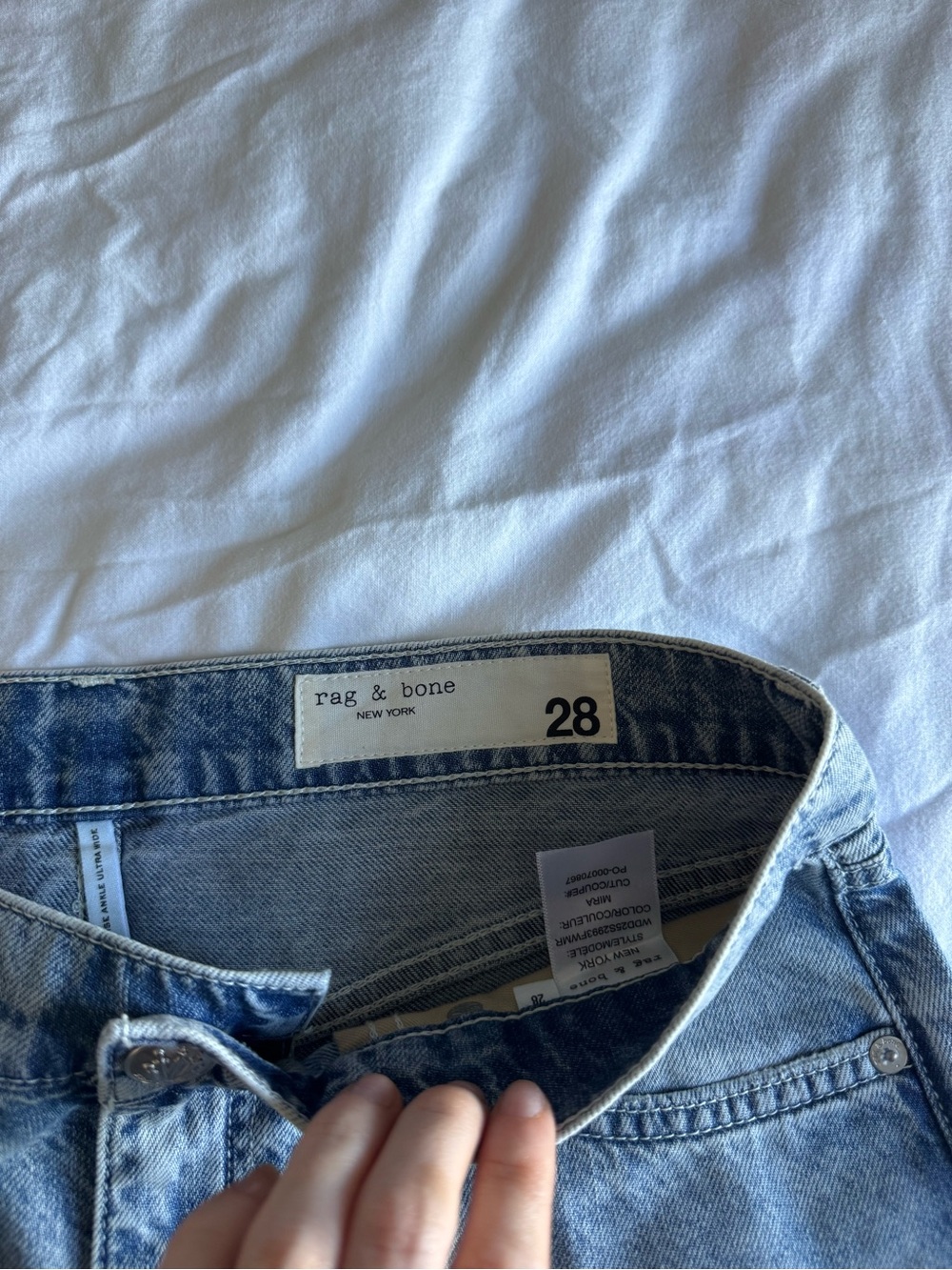 Rag & Bone Light Blue Women’s Featherweight Sweatpants Denim Jeans 28 Sofia NWT - Picture 7 of 15